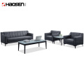 Modern Home\Office Fashion PU 3 and 1 Seater Black sectional leather sofa set